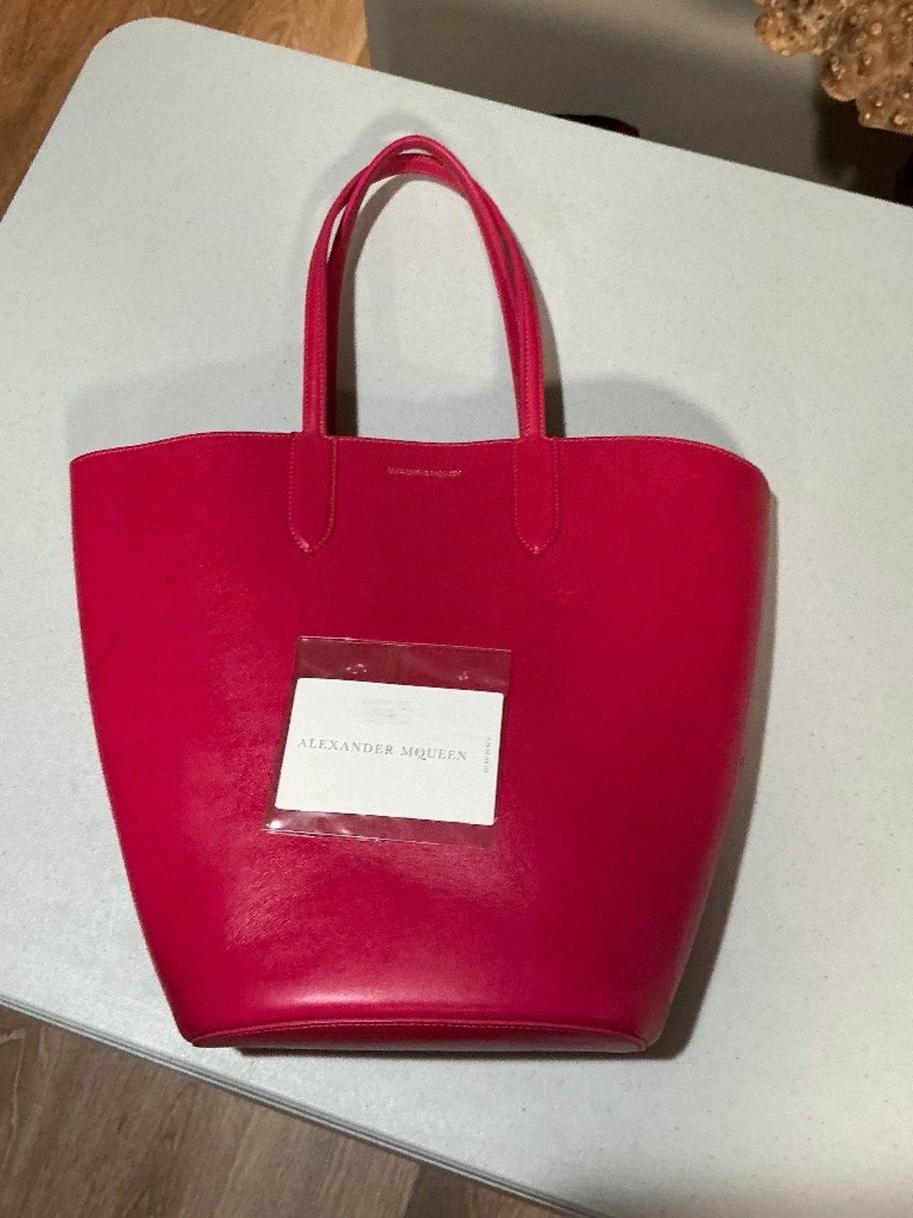 Alexander McQueen calfskin fuchsia tote